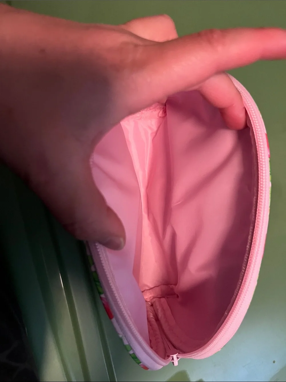 Strawberry-Themed Pink Cosmetic Pouch
